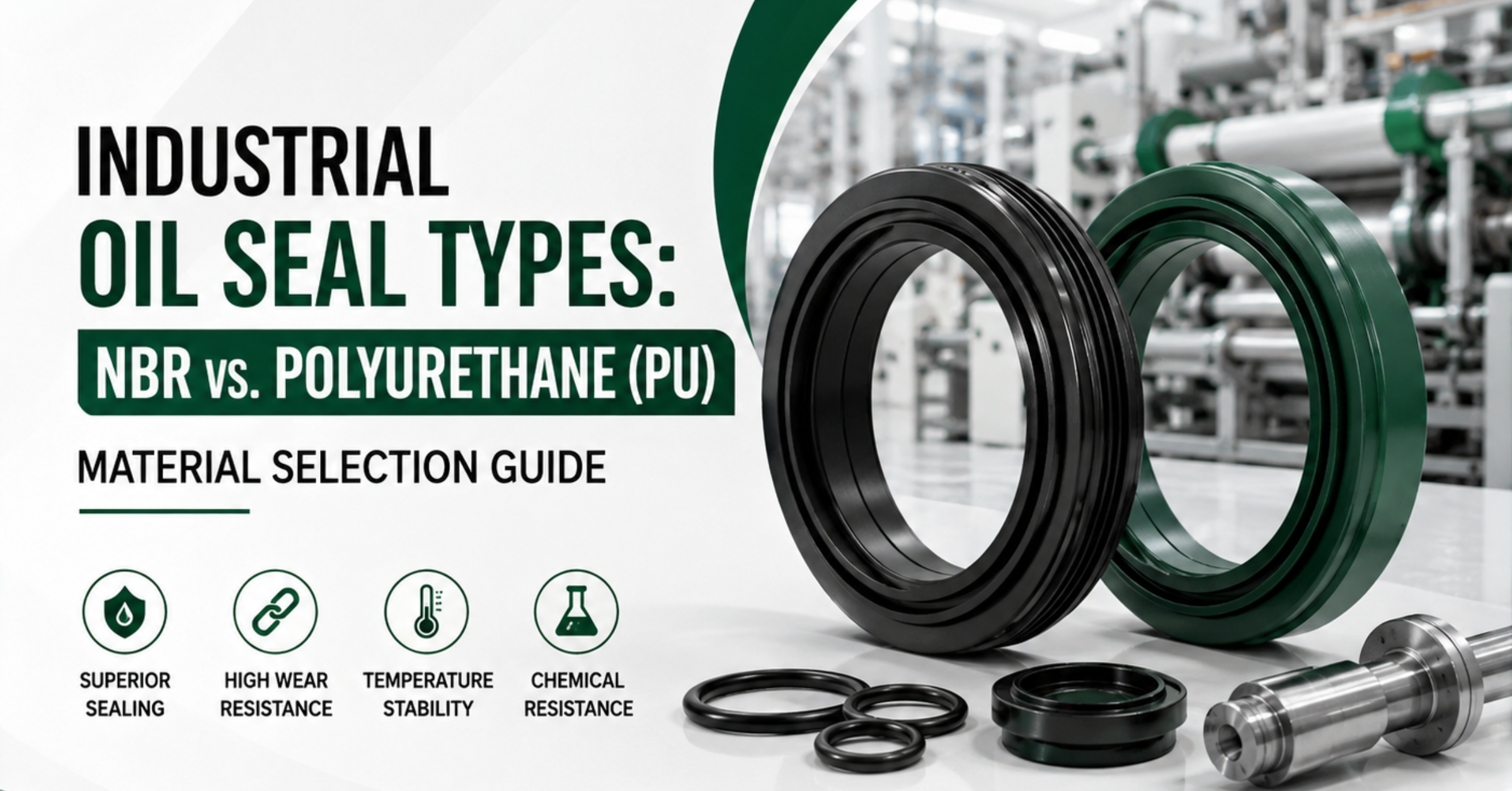 Read more about the article Industrial Oil Seal Types: NBR vs. Polyurethane (PU) Material Selection Guide